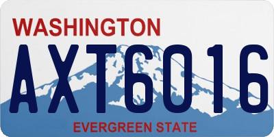 WA license plate AXT6016