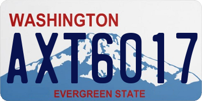 WA license plate AXT6017
