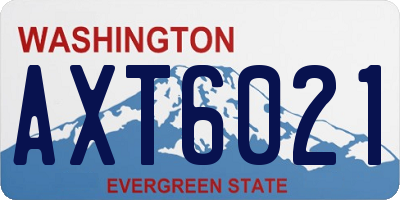 WA license plate AXT6021