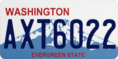 WA license plate AXT6022