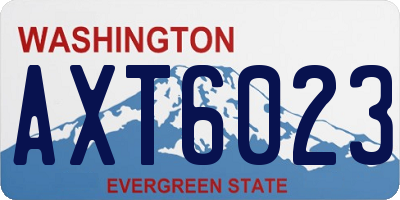 WA license plate AXT6023