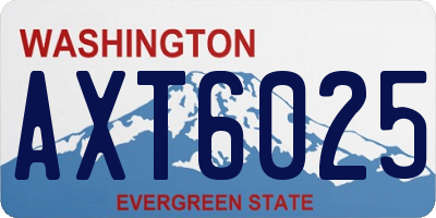 WA license plate AXT6025