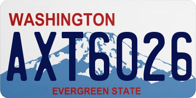 WA license plate AXT6026