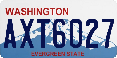 WA license plate AXT6027
