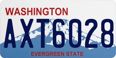 WA license plate AXT6028