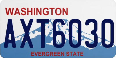 WA license plate AXT6030