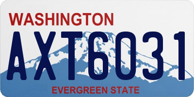 WA license plate AXT6031