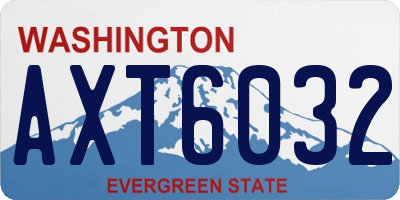 WA license plate AXT6032