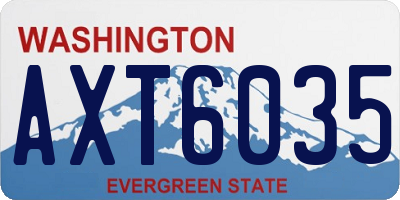 WA license plate AXT6035