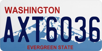 WA license plate AXT6036