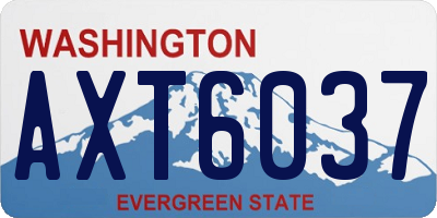 WA license plate AXT6037
