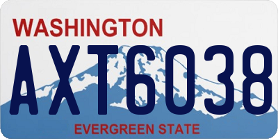 WA license plate AXT6038