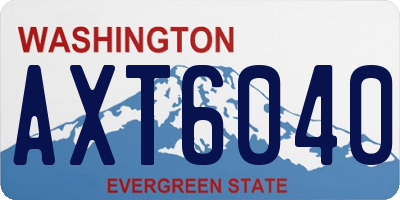 WA license plate AXT6040
