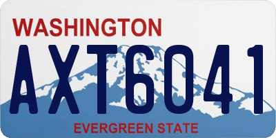WA license plate AXT6041