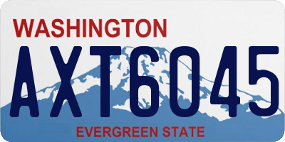 WA license plate AXT6045