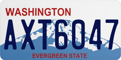 WA license plate AXT6047