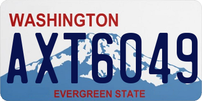 WA license plate AXT6049