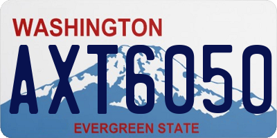 WA license plate AXT6050