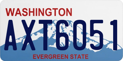 WA license plate AXT6051