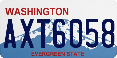 WA license plate AXT6058