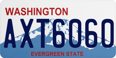 WA license plate AXT6060