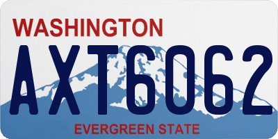 WA license plate AXT6062