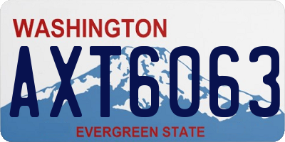 WA license plate AXT6063