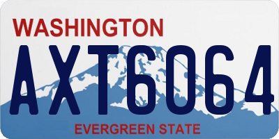 WA license plate AXT6064