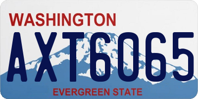 WA license plate AXT6065