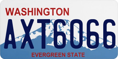 WA license plate AXT6066