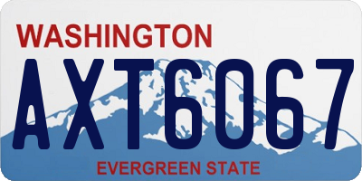 WA license plate AXT6067