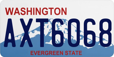 WA license plate AXT6068