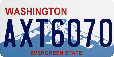 WA license plate AXT6070