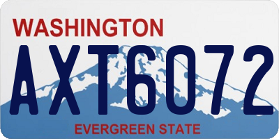 WA license plate AXT6072