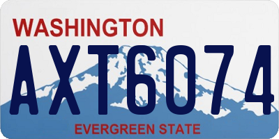 WA license plate AXT6074