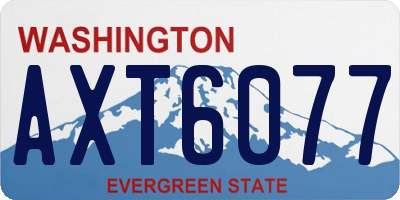 WA license plate AXT6077