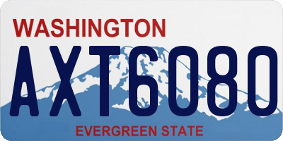 WA license plate AXT6080