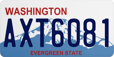 WA license plate AXT6081