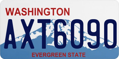 WA license plate AXT6090