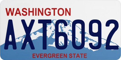 WA license plate AXT6092