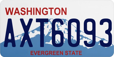 WA license plate AXT6093