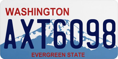 WA license plate AXT6098