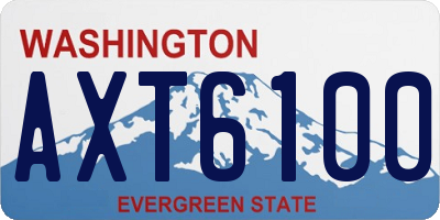 WA license plate AXT6100