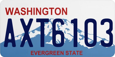 WA license plate AXT6103