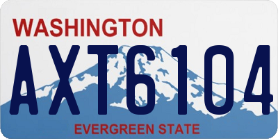 WA license plate AXT6104