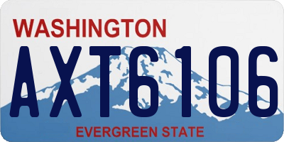 WA license plate AXT6106