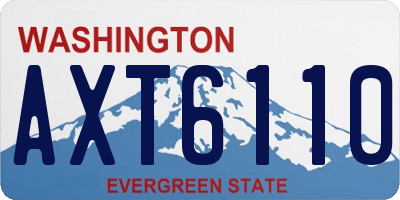 WA license plate AXT6110