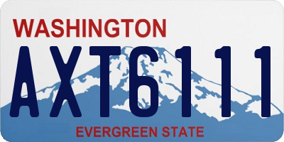 WA license plate AXT6111