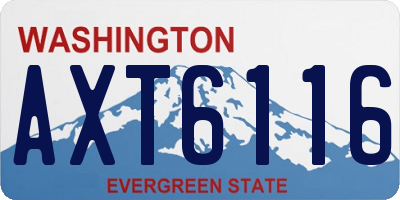 WA license plate AXT6116