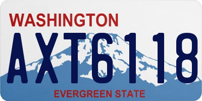 WA license plate AXT6118